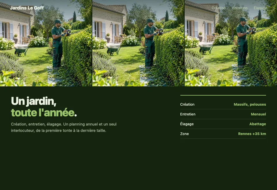 Exemple de site pour un paysagiste